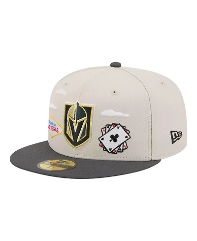 New Era Men's Tan/Black Vegas Golden Knights Localized City Icon 59FIFTY Fitted Hat