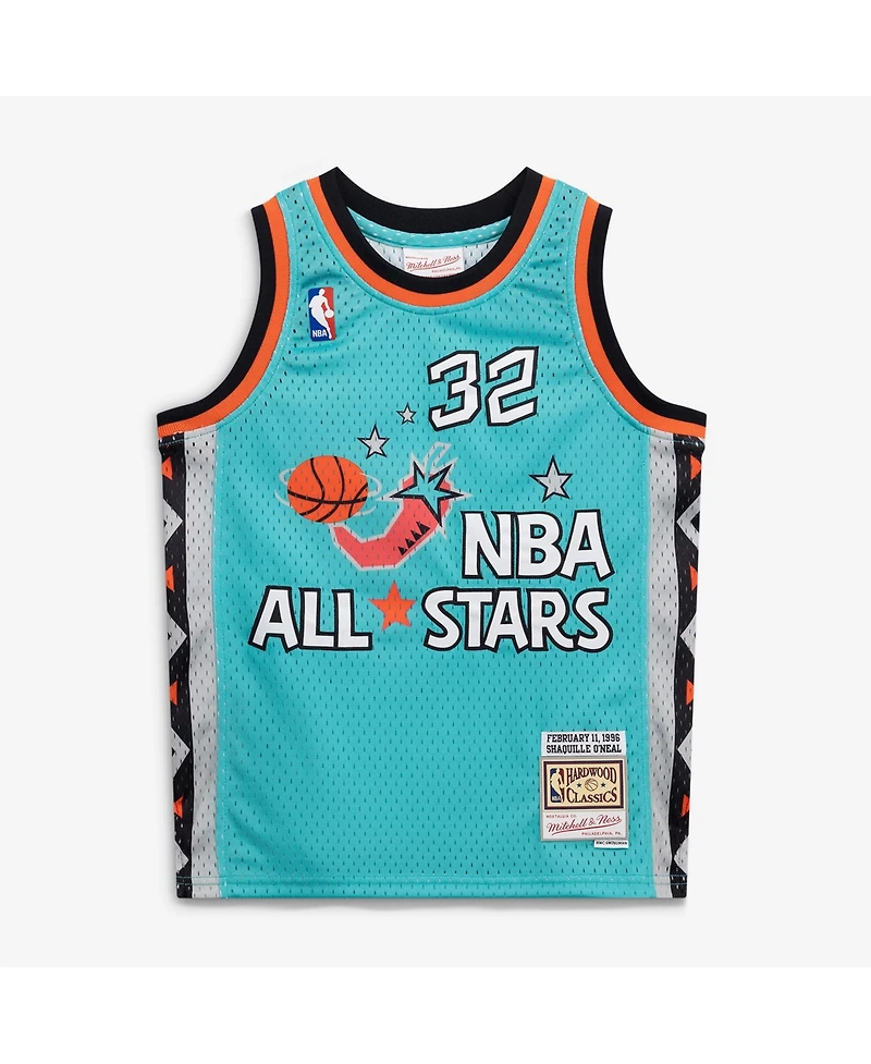 Mitchell & Ness Big Boys and Girls Shaquille O'Neal Teal 1996 Nba All-Star Game Hardwood Classics Swingman Jersey