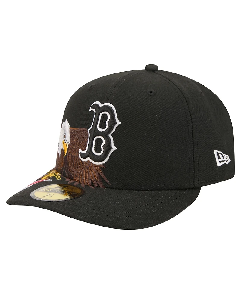 New Era Men's Black Boston Red Sox Americana Bald Eagle Pre-Curved 59FIFTY Fitted Hat