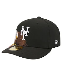 New Era Men's Black York Mets Americana Bald Eagle Pre-Curved 59FIFTY Fitted Hat