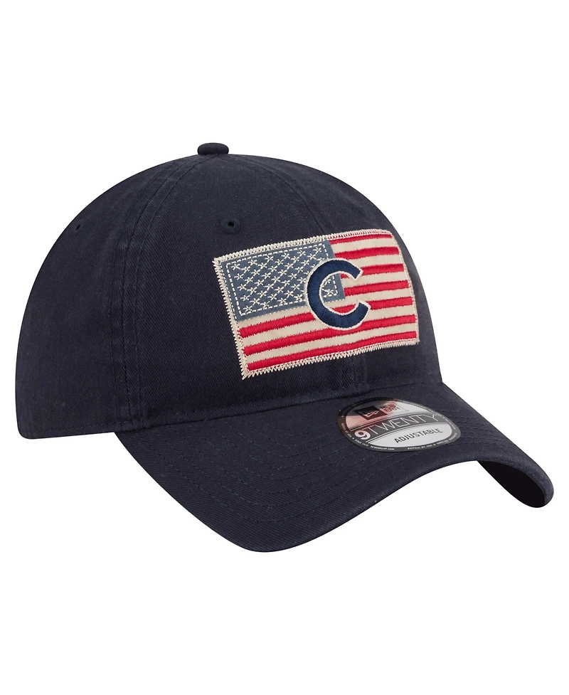 New Era Men's Navy Chicago Cubs Americana Flag 9TWENTY Adjustable Hat