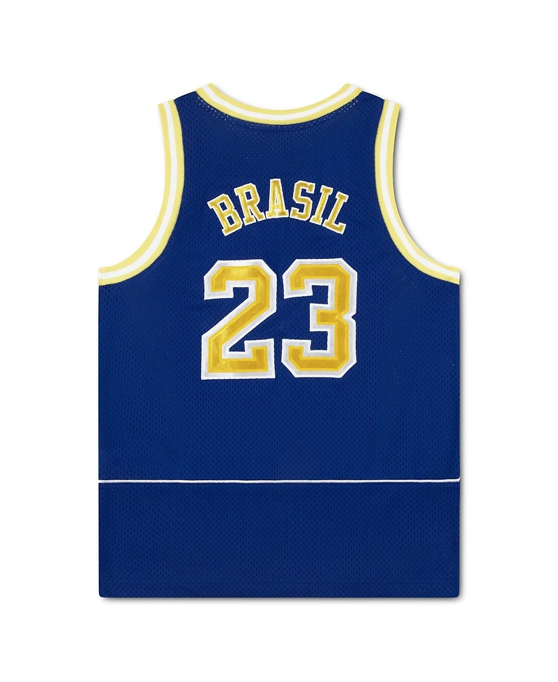 Jordan Big Boys and Girls Royal Brazil National Team Mesh Basketball Fashion Jersey