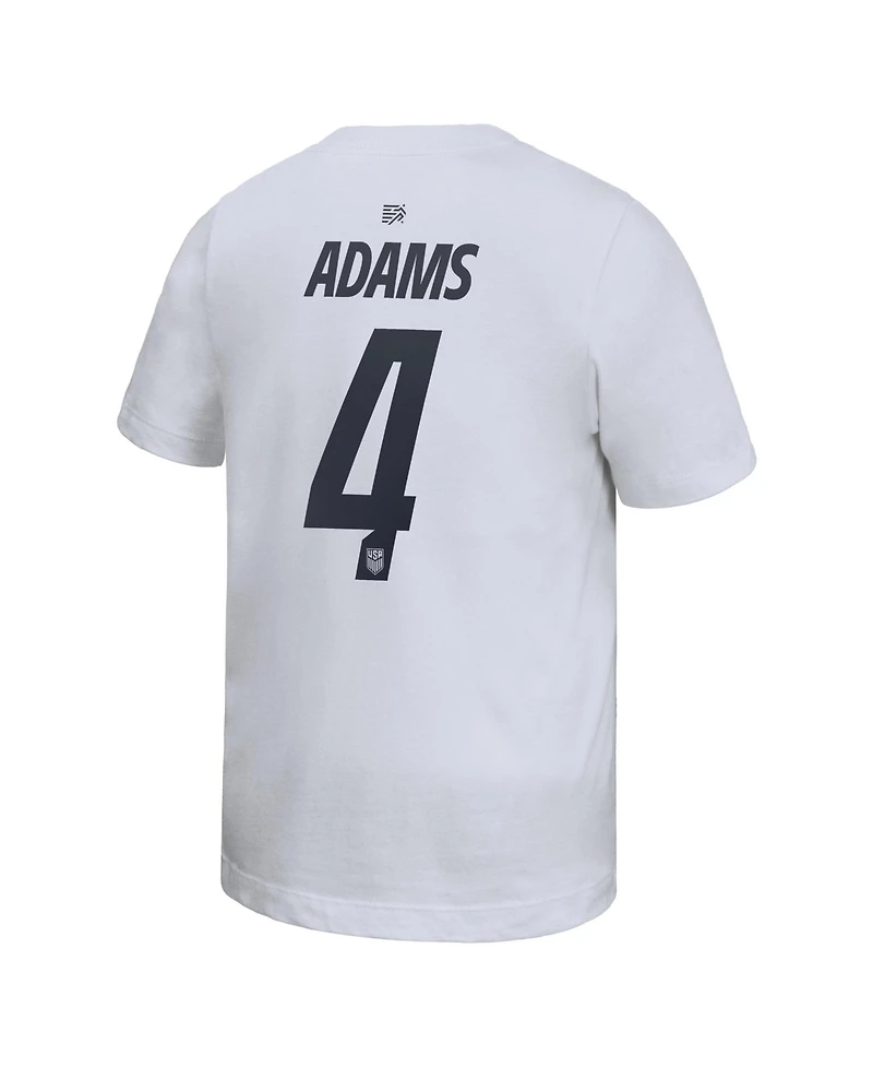 Nike Big Boys and Girls Tyler Adams White Usmnt Home Player Name & Number T-Shirt