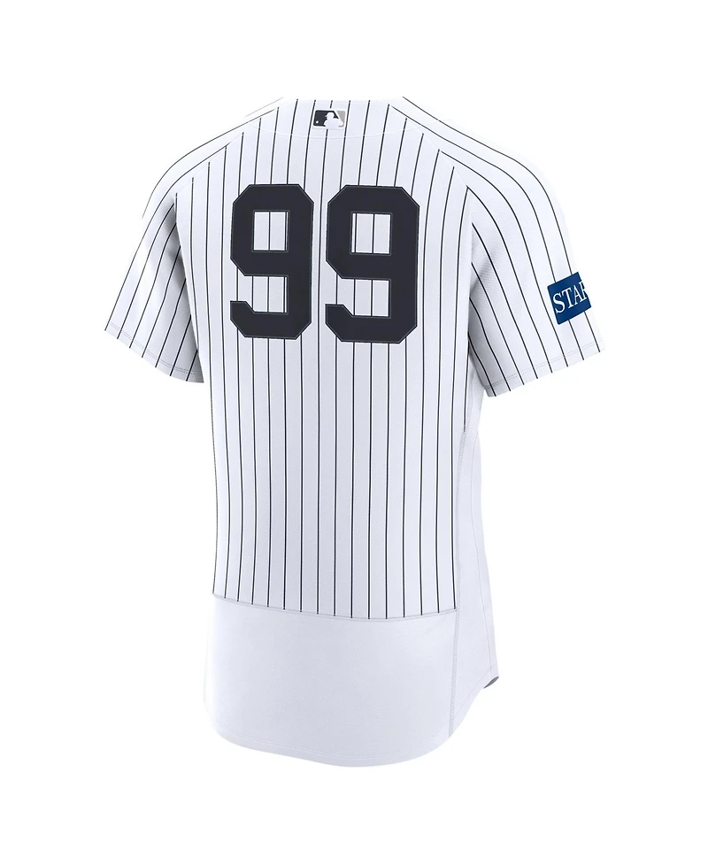 Nike Men's Aaron Judge White New York Yankees Home Authentic Sponsor Patch Jersey