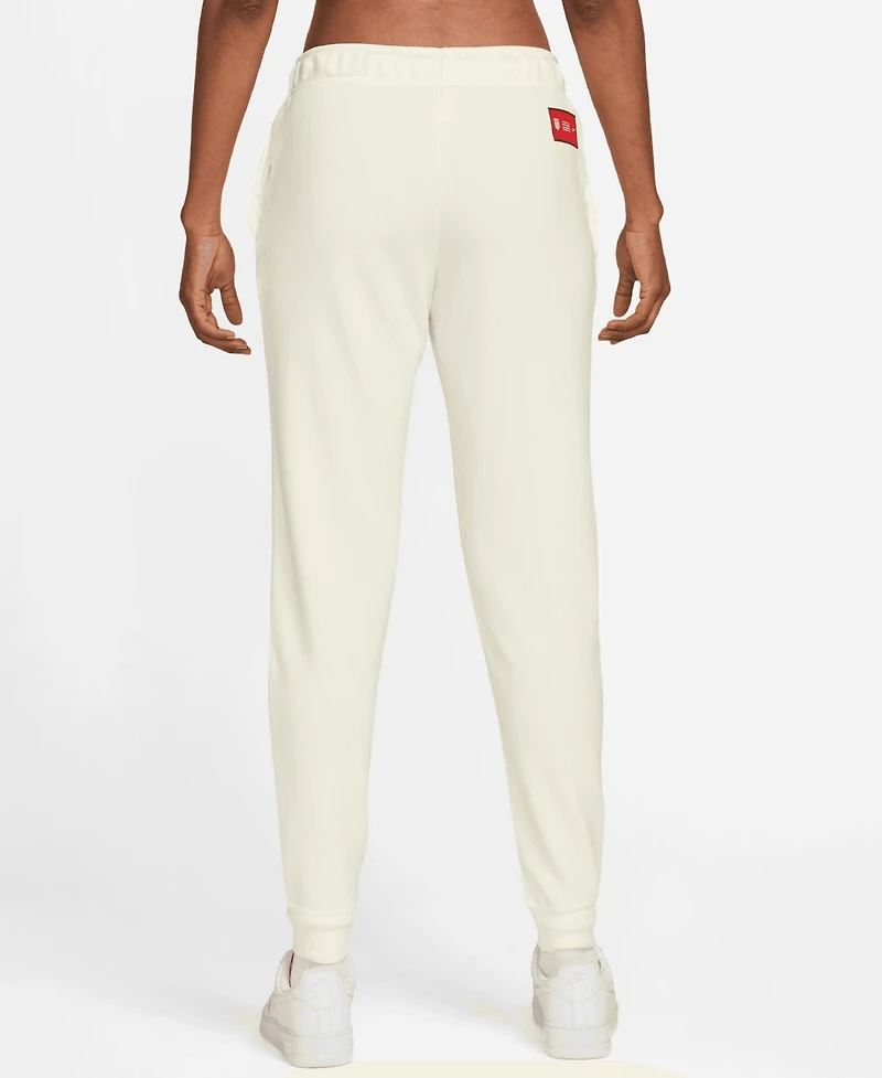Nike Women's White Usmnt Club Fleece Mid-Rise Pants