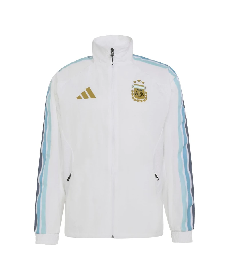 Adidas Men's White Argentina National Team 2026 Home Full-Zip Game Day Anthem Jacket