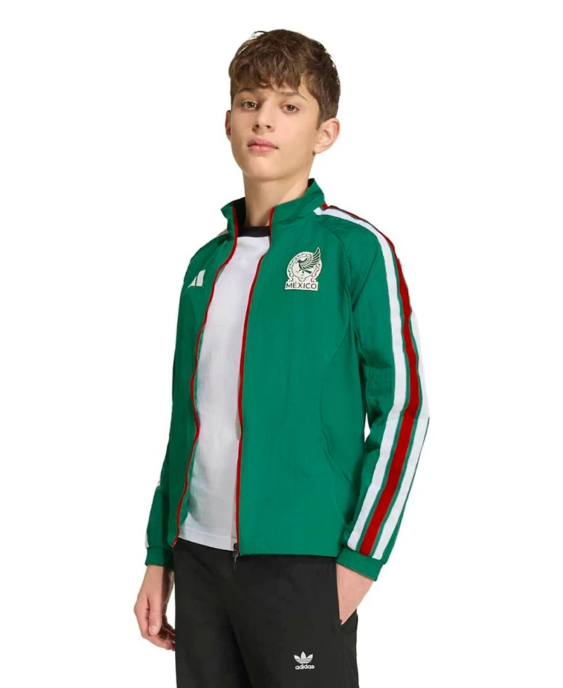 Adidas Big Boys and Girls Green Mexico National Team 2026 Full-Zip Game Day Anthem Jacket