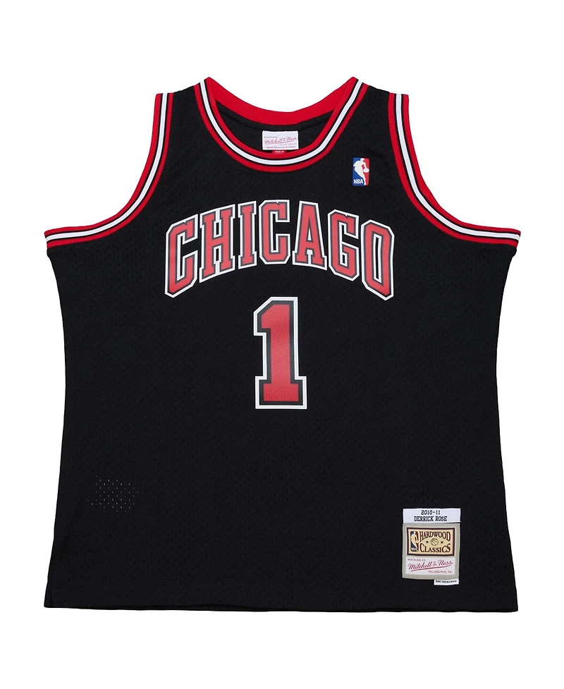 Mitchell & Ness Men's Derrick Rose Black Chicago Bulls Big Tall 2010/11 Swingman Jersey