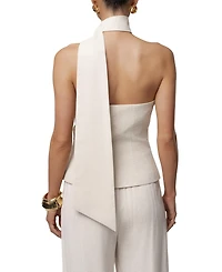 Jluxlabel Women's Oatmeal Asymmetric Scarf Top