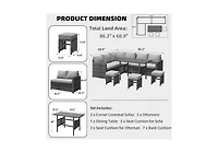 Aecojoy 7 Piece Outdoor Pe Rattan Wicker Sofa Set with Waterproof Cove