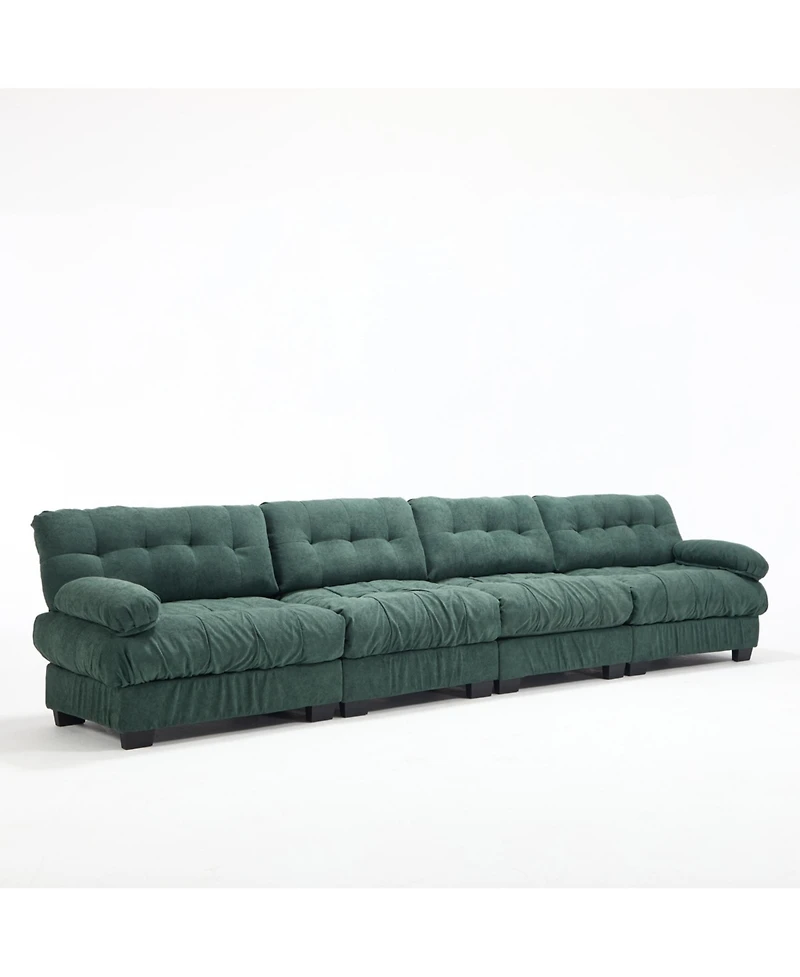 Clihome Modular Sectional Sofa Cloud Couch, Modern Sectional Couches for Living Room,4-Seat Comfy advanced flannelette Sofa for Bedroom