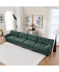 Clihome Modular Sectional Sofa Cloud Couch, Modern Sectional Couches for Living Room,4-Seat Comfy advanced flannelette Sofa for Bedroom