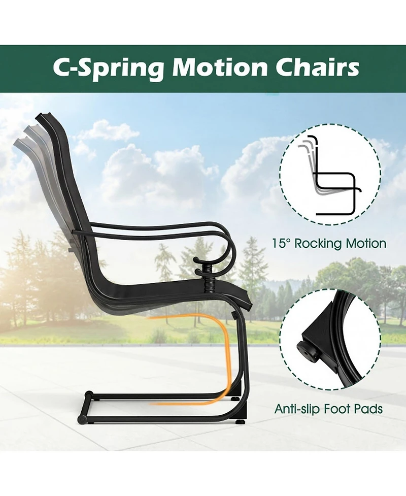 Sugift Set of 2 Patio Chairs with Quick-Drying Breathable Fabric for Backyard