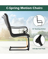 Sugift Set of 2 Patio Chairs with Quick-Drying Breathable Fabric for Backyard