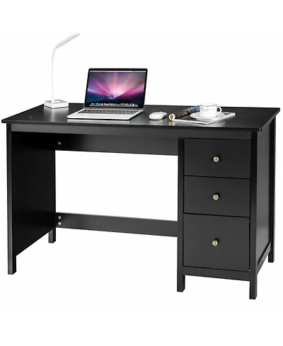 Gouun 3-Drawer Home Office Study Computer Desk with Spacious Desktop
