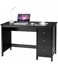 Gouun 3-Drawer Home Office Study Computer Desk with Spacious Desktop