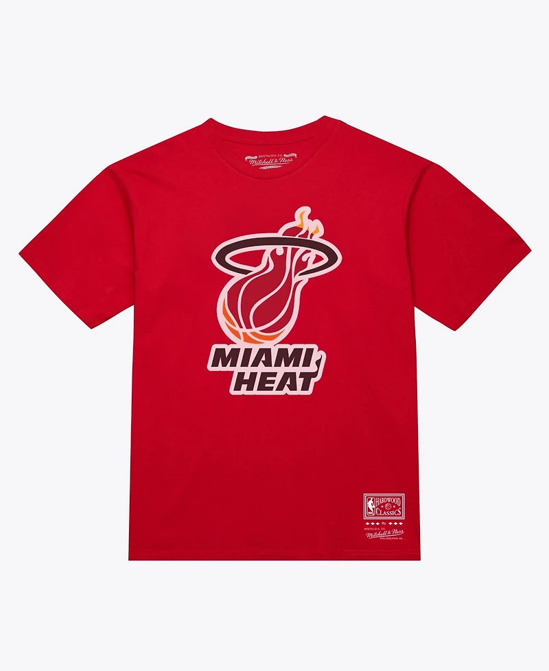 Mitchell & Ness Men's and Women's Red Miami Heat Hardwood Classics Arch T-Shirt