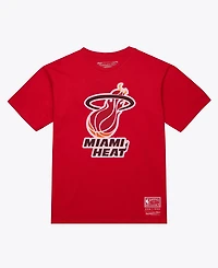 Mitchell & Ness Men's and Women's Red Miami Heat Hardwood Classics Arch T-Shirt