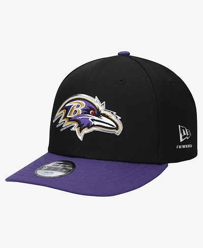 New Era Big Boys and Girls Black/Purple Baltimore Ravens 2026 Nfl Draft Pre-Curved 9FIFTY Snapback Hat