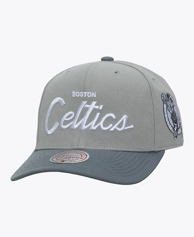 Mitchell & Ness Men's Gray Boston Celtics Thunderstorm Head Coach Pro Crown Snapback Hat