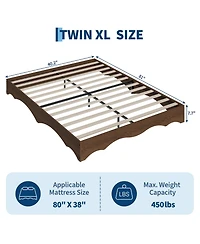 homfan Minimalist Wave Edge Wood Platform Bed Frame - Sturdy and Noise-Free, Easy Assembly, No Box Spring