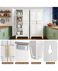 Boyel Living Metal Kitchen Pantry Cabinet with Doors and Shelves, Tall Storage Organizer for Home Office Garage