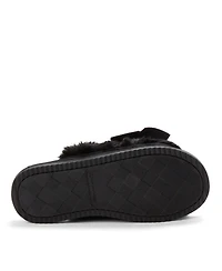 Dearfoams Women's Bianca Pile Slide Slipper with Bow