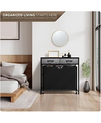 Sorbus Dresser with 3 Section Laundry Hamper and 2 Drawers for Room Organization