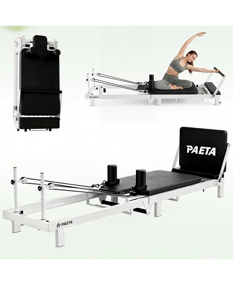 Mikolo Pilates Reformer - 86" Foldable Machine for Home Use, Includes Jump Board, Workout Equ