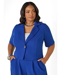Ashley Stewart Women's Cropped Crepe Blazer