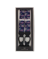 Trafalgar Legacy Soars Patriotic Bald Eagle Silk Novelty Button End Suspenders