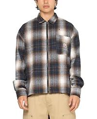 Carre Men's Ombre Zip Up Long Sleeve Shirt