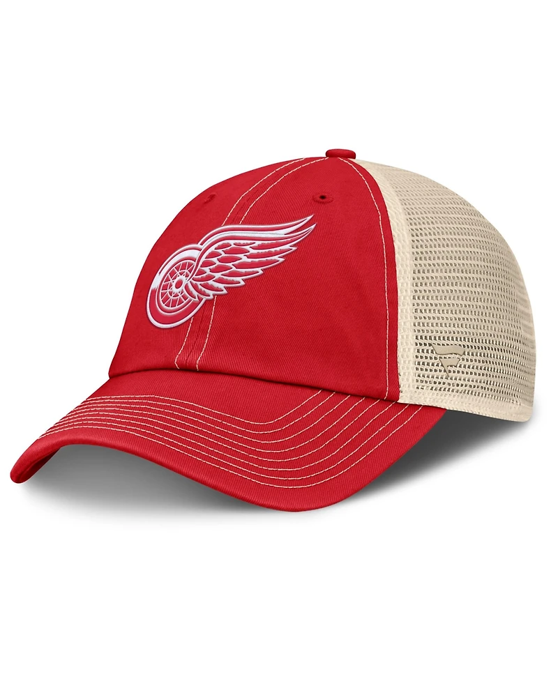 Fanatics Men's Red/Natural Detroit Red Wings Rival Trucker Adjustable Hat