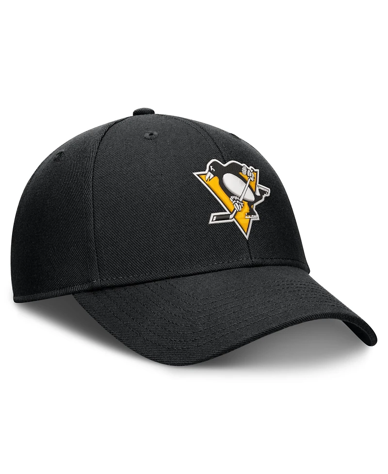 Fanatics Men's Black Pittsburgh Penguins Force Adjustable Hat