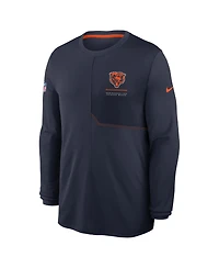 Nike Men's Navy Chicago Bears Sideline Coaches Uv Dri-fit Long Sleeve T-Shirt