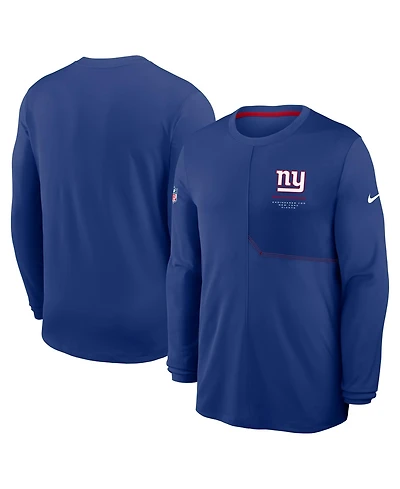 Nike Men's Royal New York Giants Sideline Coaches Uv Dri-fit Long Sleeve T-Shirt