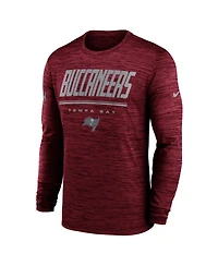 Nike Men's Red Tampa Bay Buccaneers Sideline Offensive Transition Velocity Dri-fit Long Sleeve T-Shirt