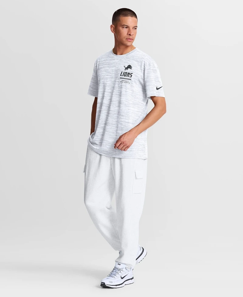 Nike Men's White Detroit Lions Sideline Double Covered Dri-fit Velocity T-Shirt