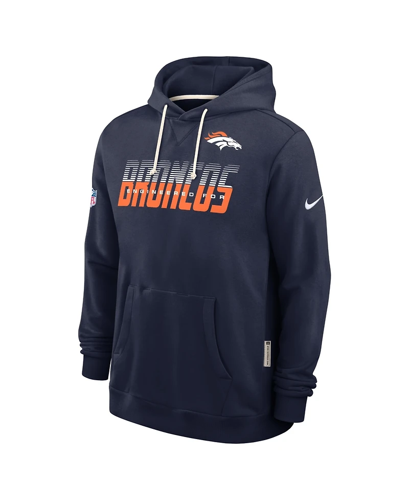 Nike Men's Navy Denver Broncos Sideline Standard Issue Dri-fit Hoodie