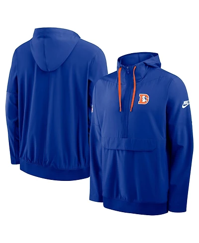Nike Men's Royal Denver Broncos Alt Anorak Half-Zip Hooded Jacket