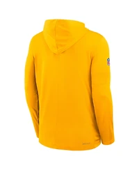 Nike Men's Gold Pittsburgh Steelers Sideline Dri-fit Long Sleeve Hoodie