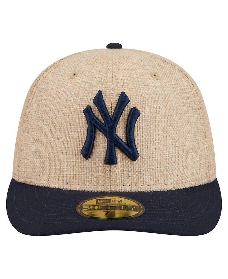 New Era Men's Natural/Navy New York Yankees Twine 59FIFTY Fitted Hat
