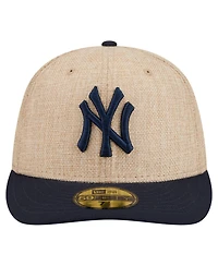 New Era Men's Natural/Navy New York Yankees Twine 59FIFTY Fitted Hat
