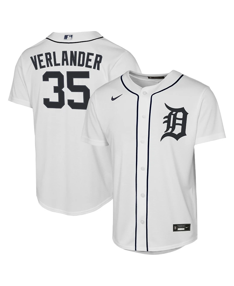 Nike Big Boys and Girls Justin Verlander White Detroit Tigers Home Replica Jersey