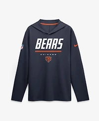 Nike Men's Navy Chicago Bears Sideline Lightweight Long Sleeve Dri-fit Hoodie