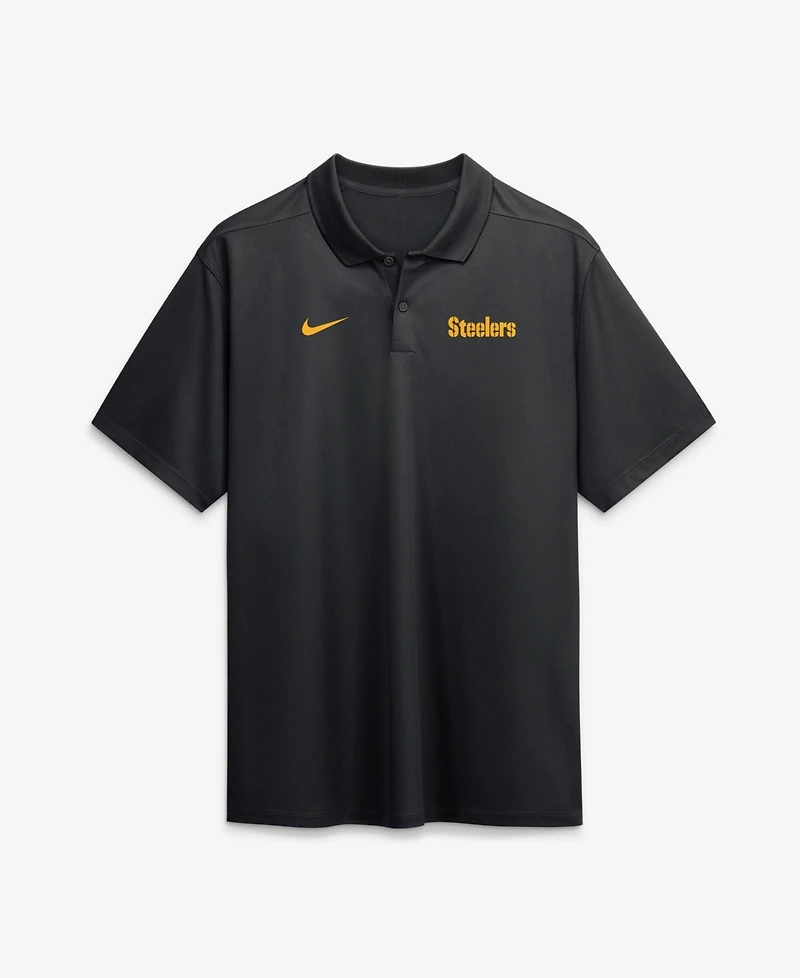 Nike Men's Black Pittsburgh Steelers Wordmark Victory Dri-fit Polo Shirt