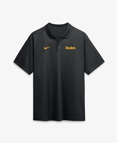 Nike Men's Black Pittsburgh Steelers Wordmark Victory Dri-fit Polo Shirt