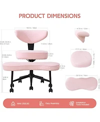 gaomon Ergonomic Cross-Legged Office Chair, Adjustable Height and Lumbar Support, 360 Degree Swivel, Wide Meditation and Kneeling Seat