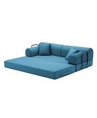 Maison Boucle 78.74'' Corduroy Convertible Sleeper Sofa Bed, 3 Seater, Floor