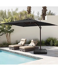Pellebant Outdoor Patio 9X12Feet Aluminum Cantilever Umbrella with Wheel Base